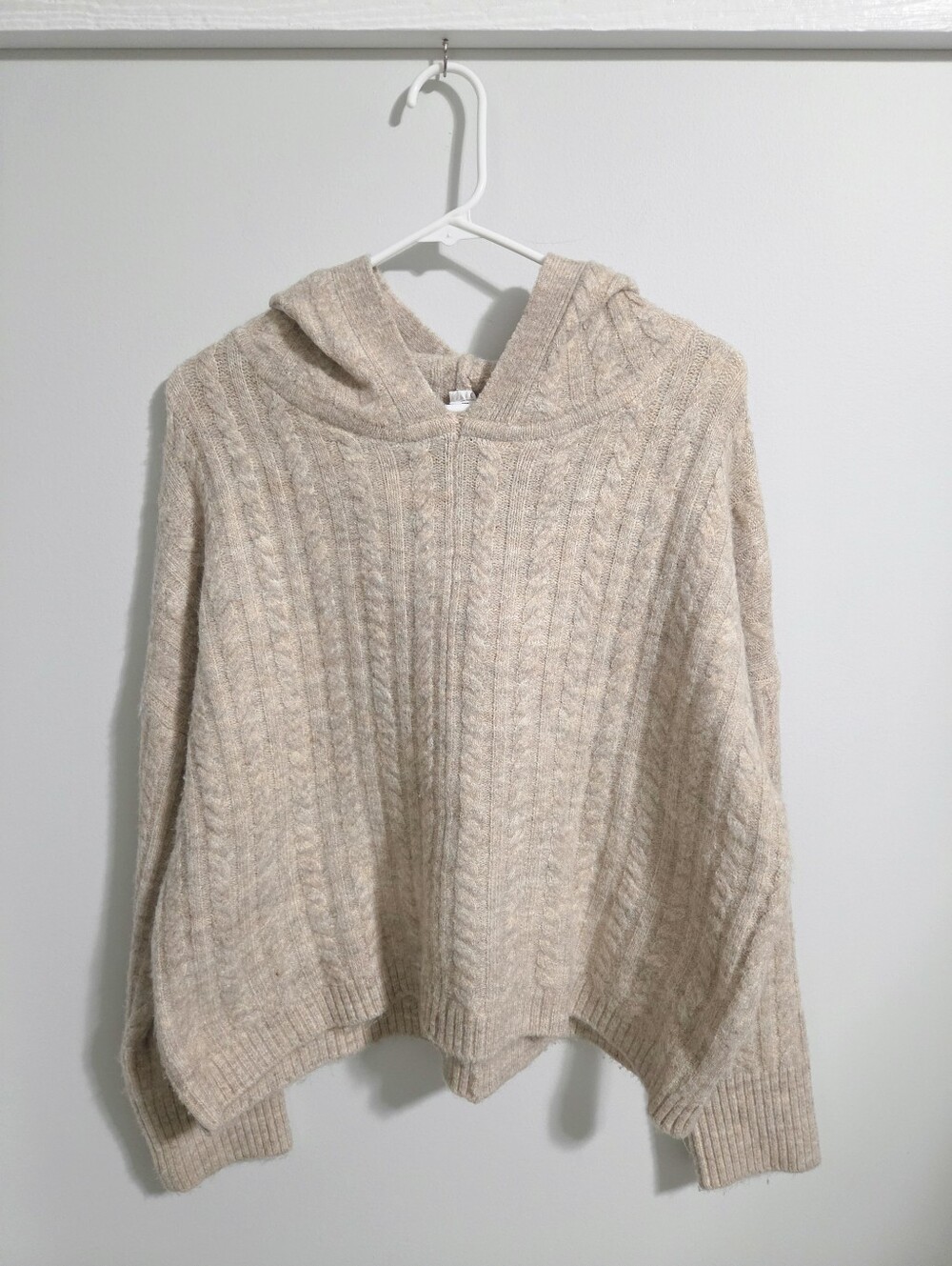 For The Republic Cozy Cable Knit Sweater Hoodie WOMEMS M